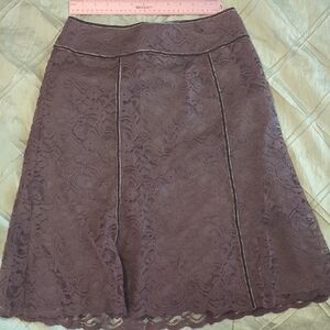 Chadwicks Lace A-Line Skirt - Deep Brown
